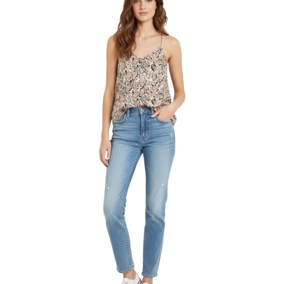 Dynamite pink snake print satin spaghetti strap tank top XS - Picture 2 of 8